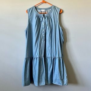 Crown & Ivy Drop Waist Chambray Dress